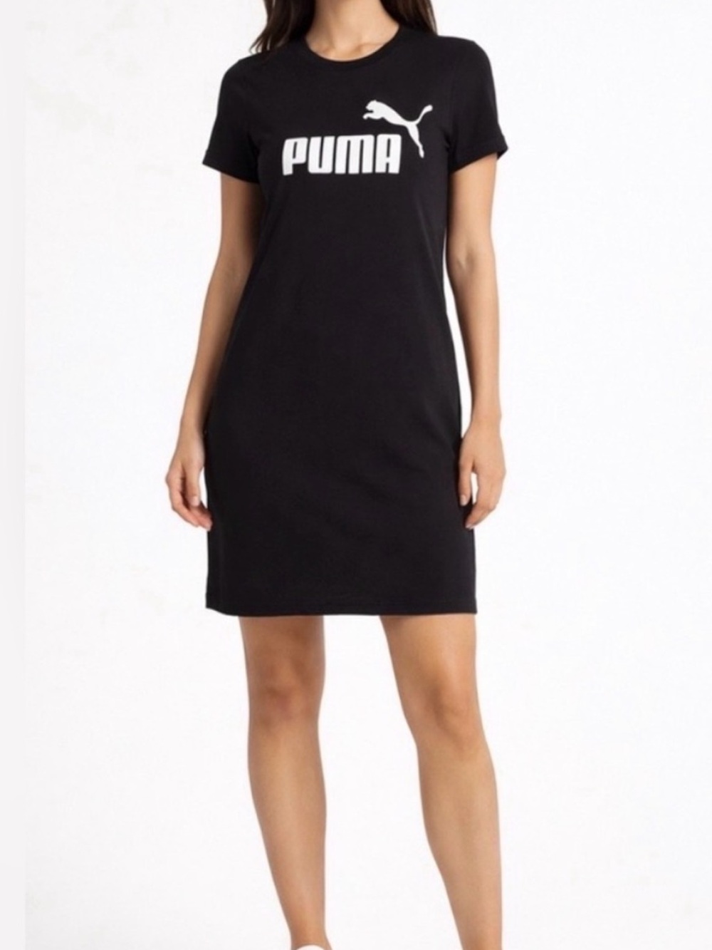 Puma Black Logo Mini Skirt Dress Sz S Athleisure Sporty Chic Athletic Post Gym